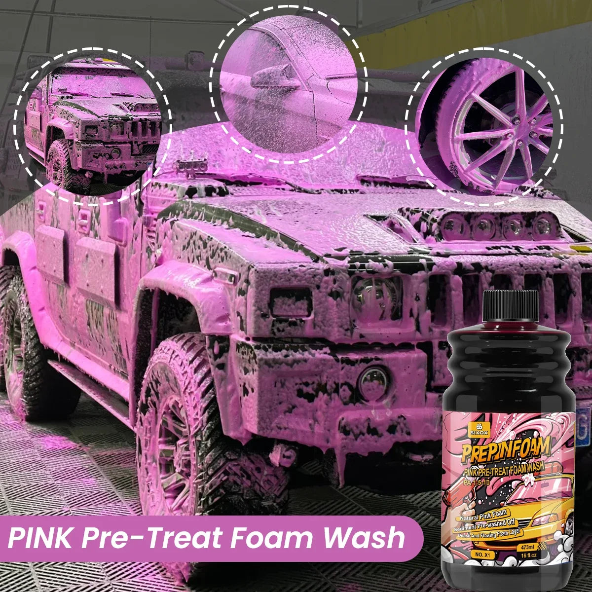 Pink Magic Foam Car Wash Shampoo – High-Concentration Super Foam Pre-Wash Cleaner