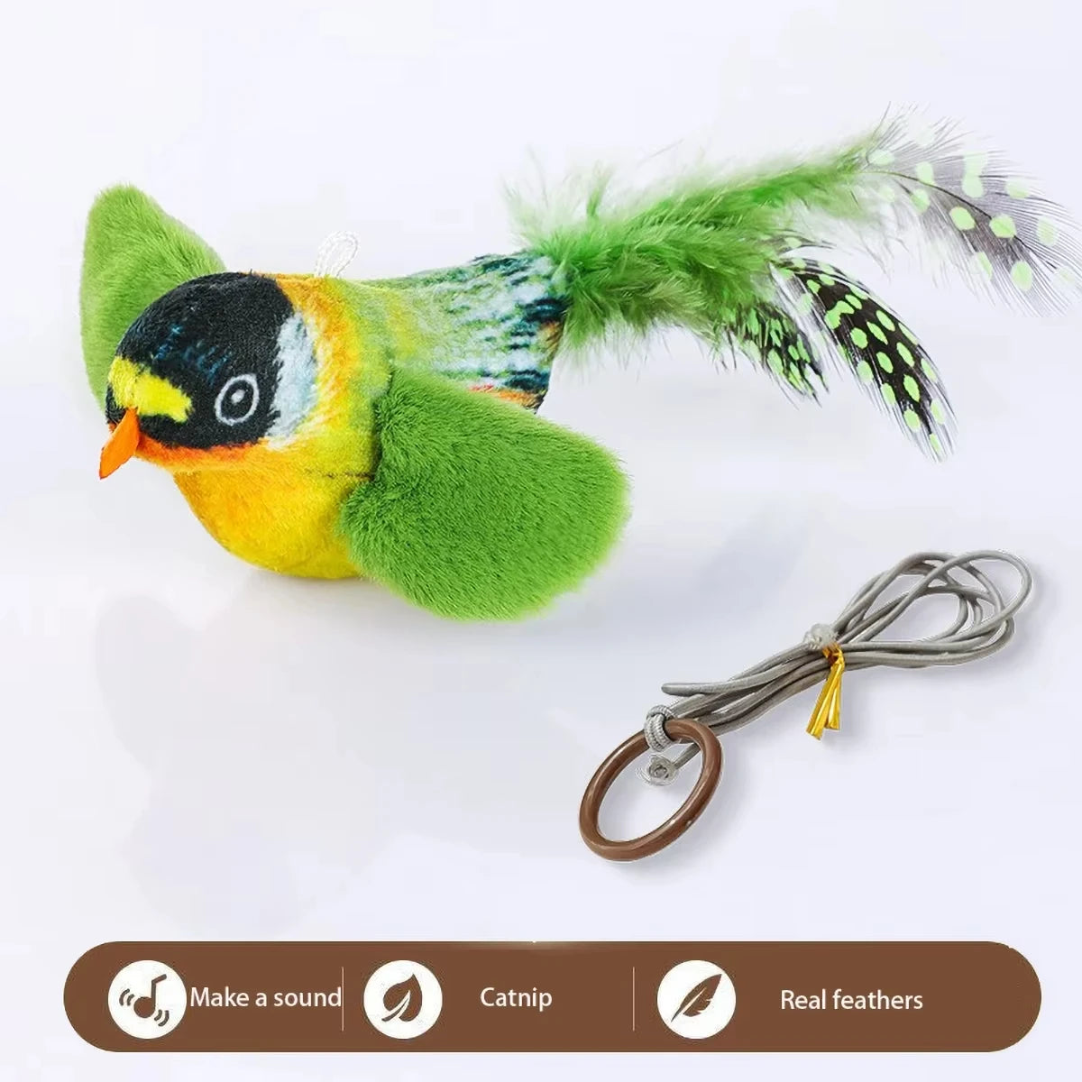 Sound-Sensing Cat Toy with Realistic Bird Calls