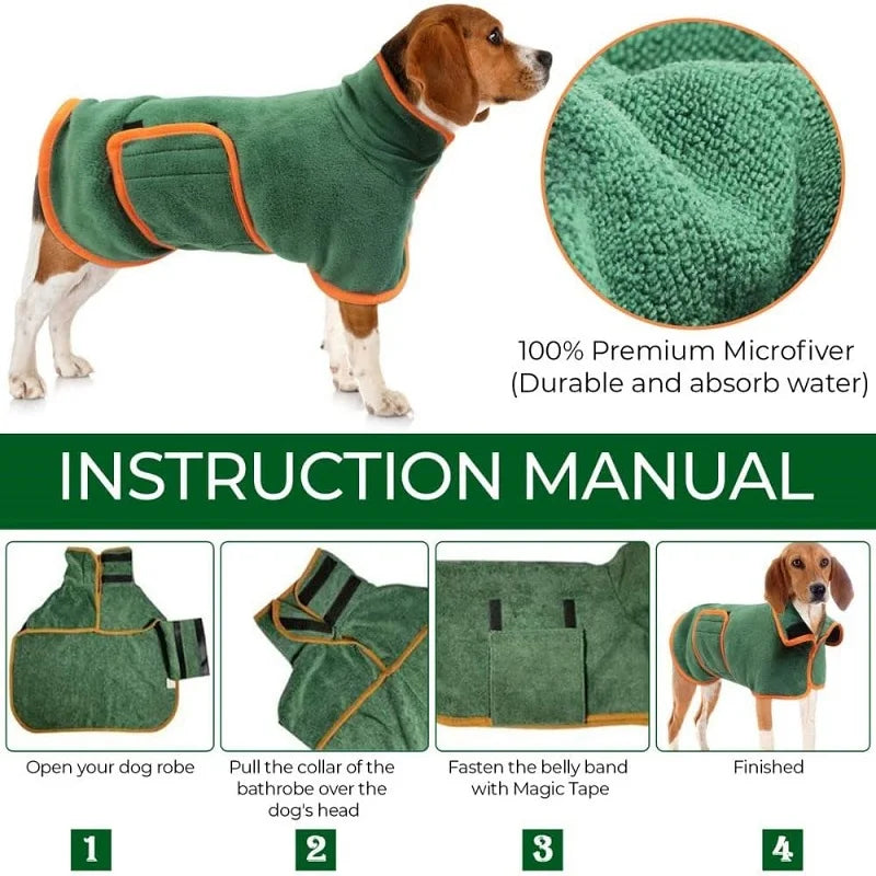 Highly Absorbent Pet Bathrobe