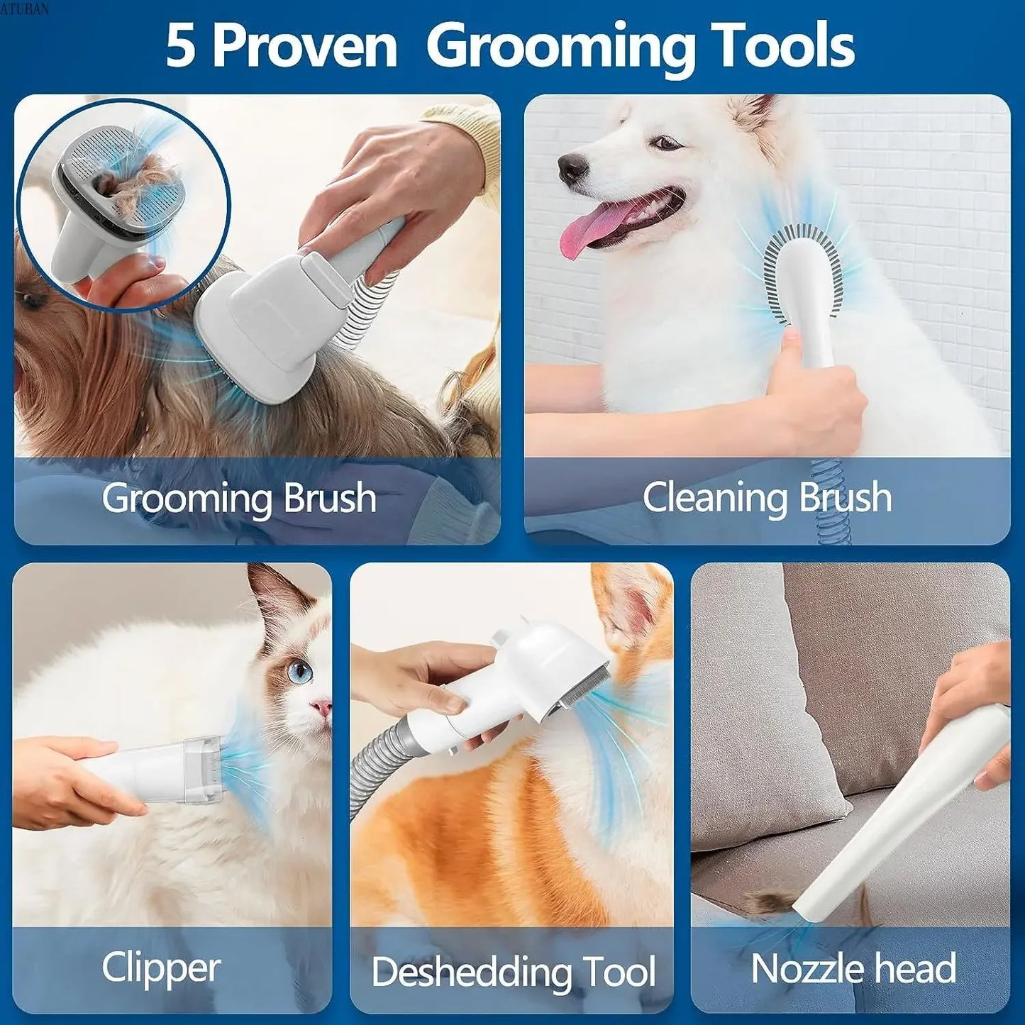 Pet Grooming Vacuum Cleaner Kit