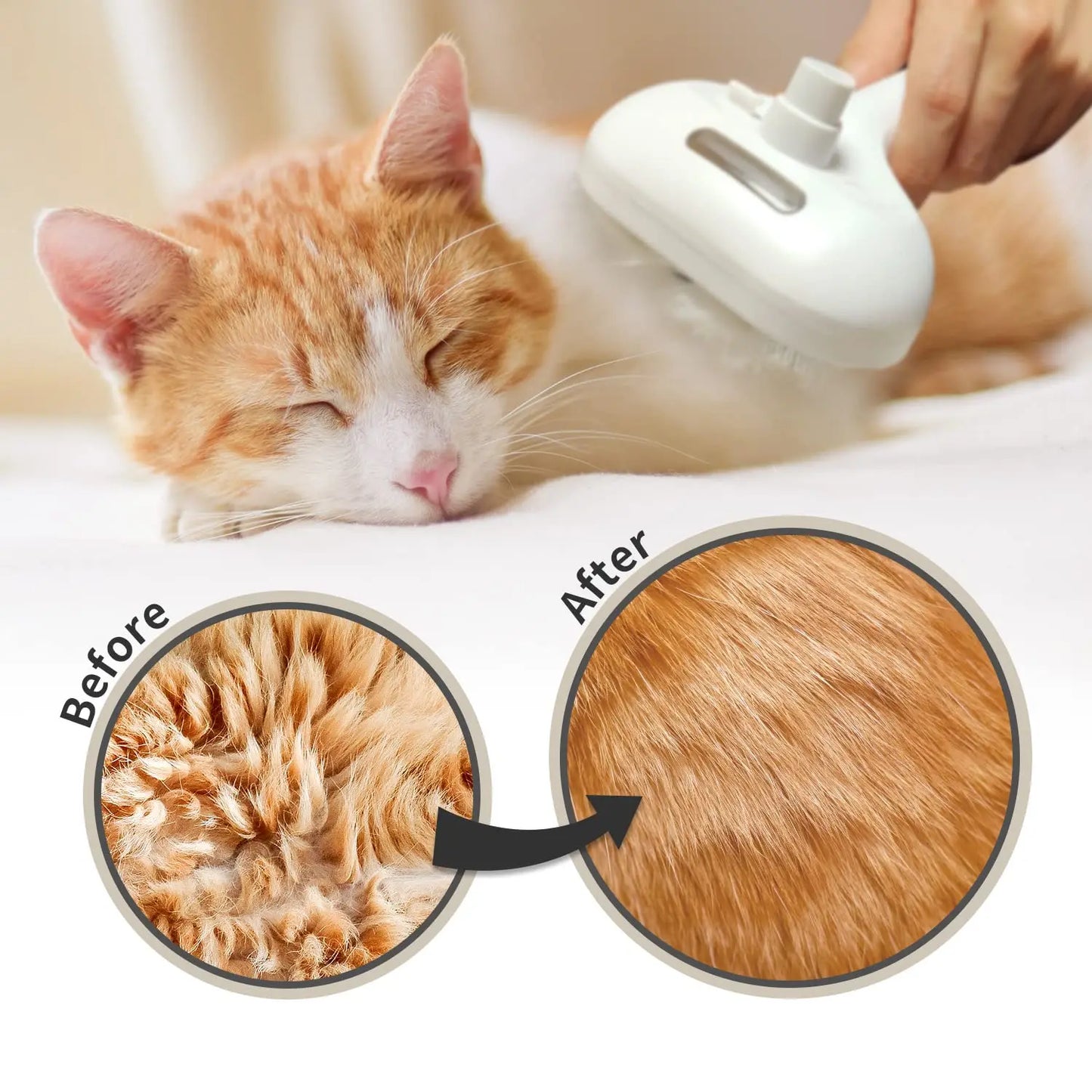 Self-Cleaning Steam Pet Grooming Brush