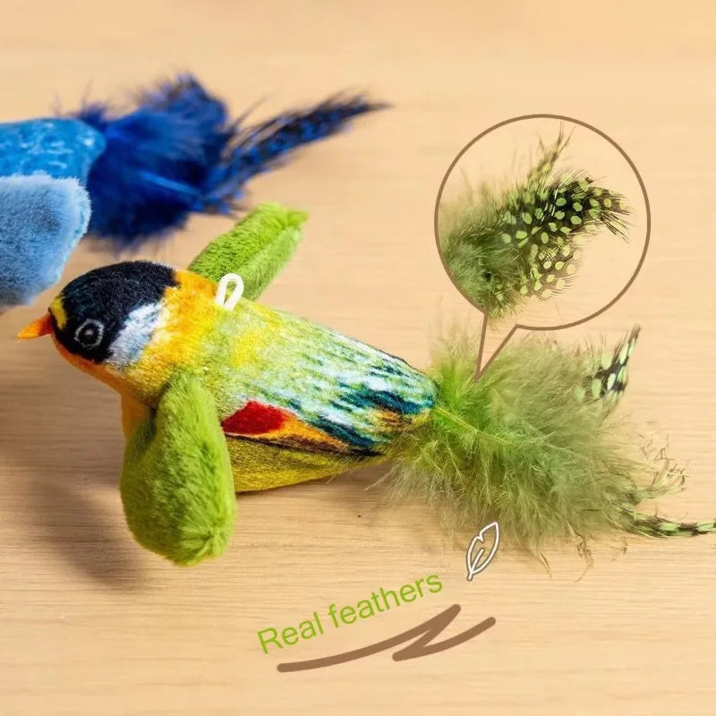 Sound-Sensing Cat Toy with Realistic Bird Calls