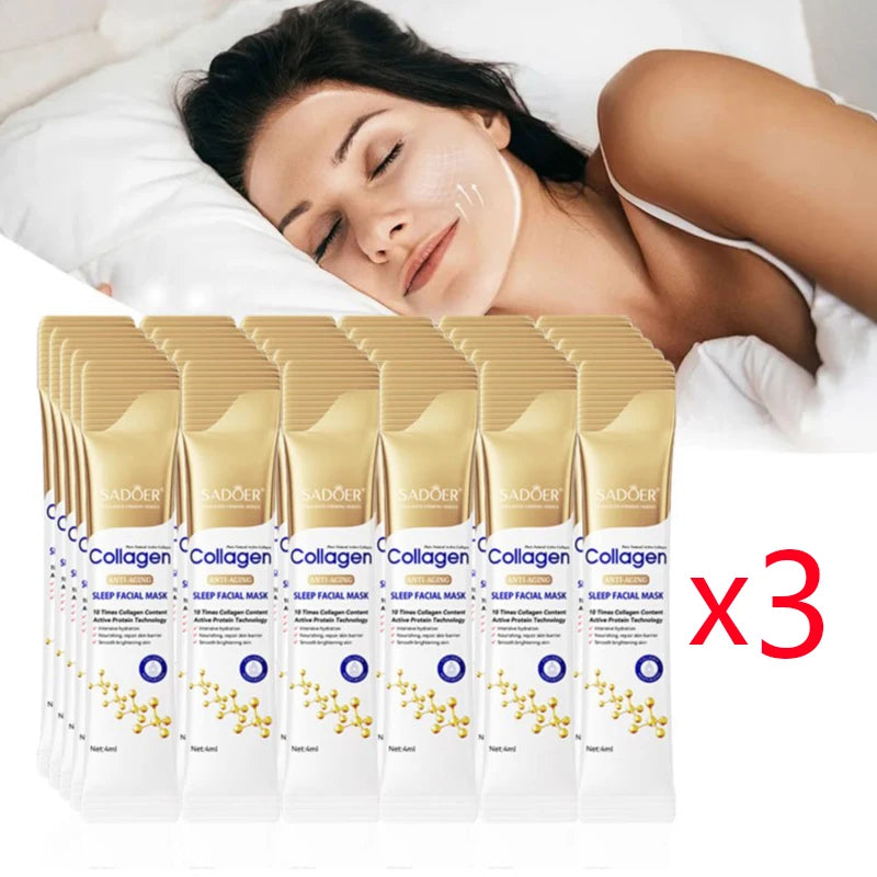 SADOER Collagen Sleeping Face Mask – Hydrating, Brightening & Firming Skincare (30pcs)